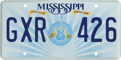 MS license plate GXR426