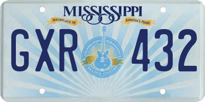 MS license plate GXR432