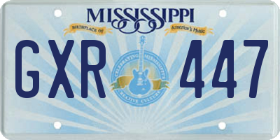 MS license plate GXR447