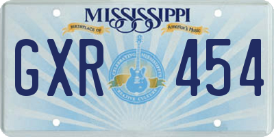 MS license plate GXR454
