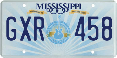MS license plate GXR458