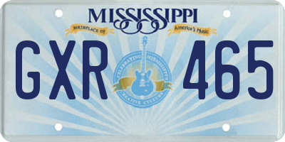 MS license plate GXR465