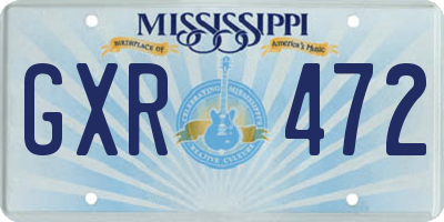 MS license plate GXR472