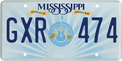 MS license plate GXR474