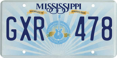 MS license plate GXR478