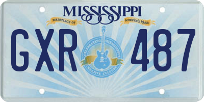MS license plate GXR487