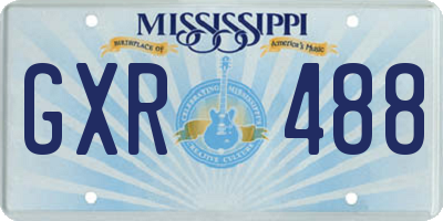 MS license plate GXR488