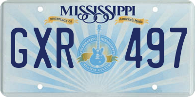 MS license plate GXR497