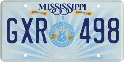MS license plate GXR498