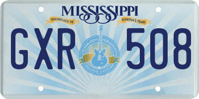 MS license plate GXR508