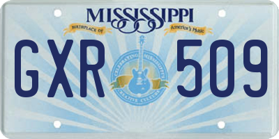 MS license plate GXR509