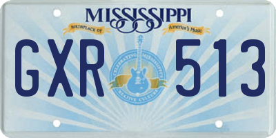 MS license plate GXR513