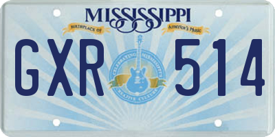 MS license plate GXR514