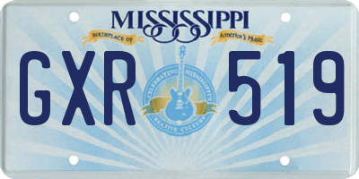 MS license plate GXR519