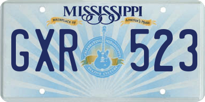 MS license plate GXR523