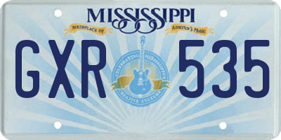 MS license plate GXR535