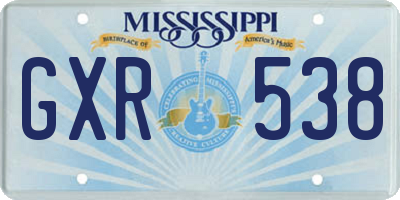 MS license plate GXR538