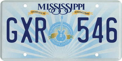 MS license plate GXR546