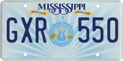 MS license plate GXR550