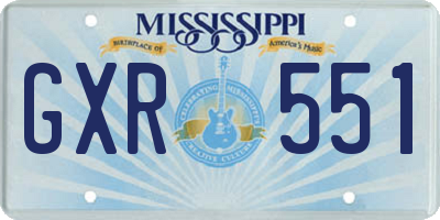 MS license plate GXR551