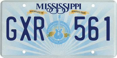 MS license plate GXR561