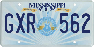 MS license plate GXR562