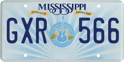 MS license plate GXR566