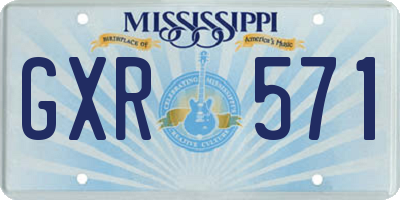 MS license plate GXR571