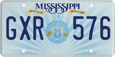 MS license plate GXR576