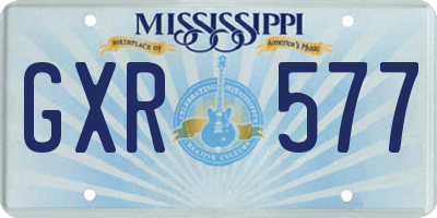 MS license plate GXR577