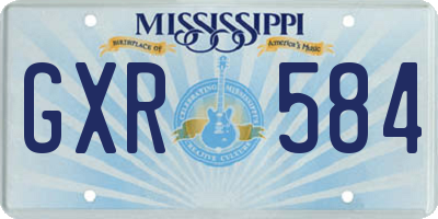 MS license plate GXR584