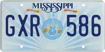 MS license plate GXR586