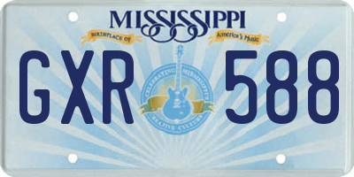 MS license plate GXR588