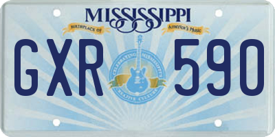 MS license plate GXR590