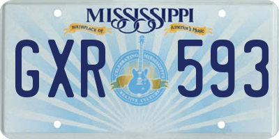 MS license plate GXR593