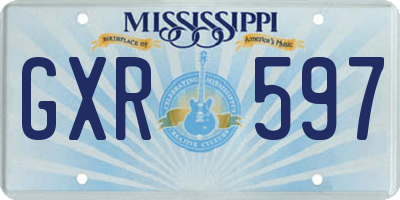 MS license plate GXR597