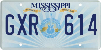 MS license plate GXR614