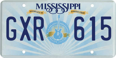 MS license plate GXR615