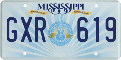 MS license plate GXR619