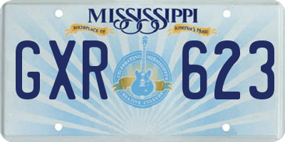 MS license plate GXR623