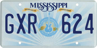 MS license plate GXR624