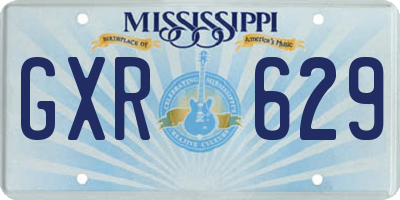 MS license plate GXR629