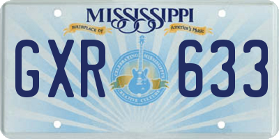 MS license plate GXR633