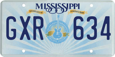 MS license plate GXR634