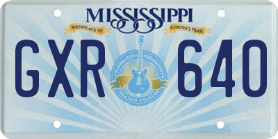 MS license plate GXR640