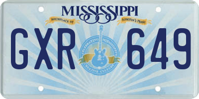 MS license plate GXR649