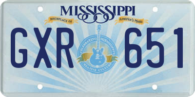 MS license plate GXR651