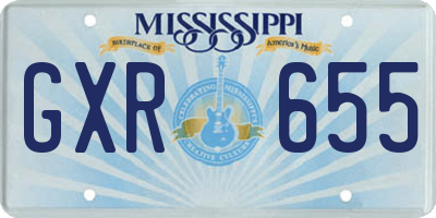 MS license plate GXR655
