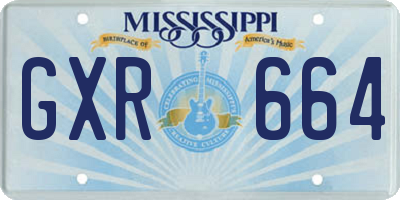 MS license plate GXR664