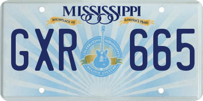 MS license plate GXR665